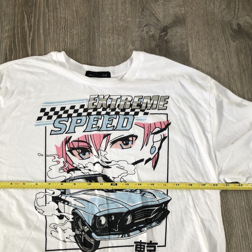 Extreme Speed Anime Racing Muscle Car Short Sleeve Shirt Womens Extra Large XL - Picture 5 of 6